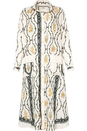 Agua by Agua Bendita Frida Calado linen maxi shirt