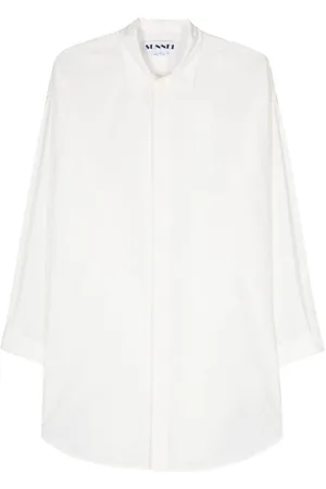 SUNNEI Logo-tag poplin shirt