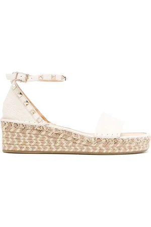 VALENTINO GARAVANI Rockstud 55mm leather espadrilles