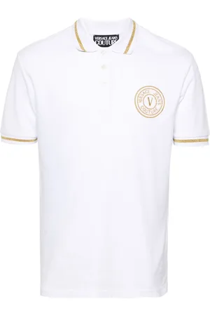 VERSACE Logo-embroidered polo shirt