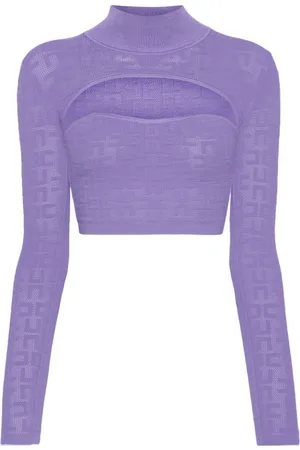 Elisabetta Franchi Logo-jacquard knitted top