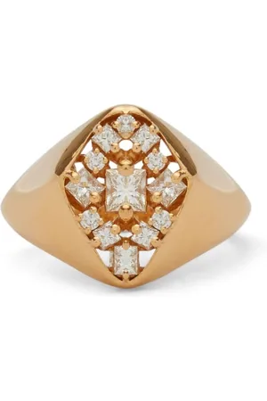Suzanne Kalan 18kt yellow La Fantaisie diamond signet ring