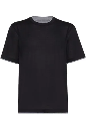 Brunello Cucinelli Layered-effect silk-cotton T-shirt