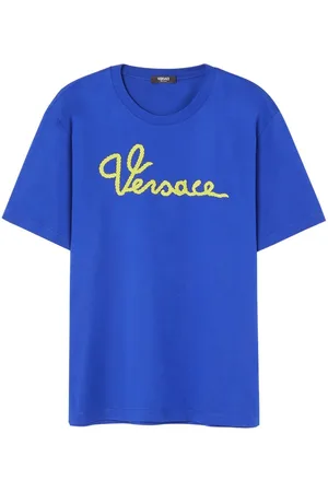 VERSACE Logo-embroidered cotton T-shirt