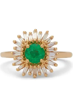 Suzanne Kalan 18kt yellow One Of A Kind emerald and opal ring