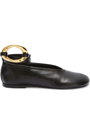 Jil Sander Ring-detail leather ballerina shoes