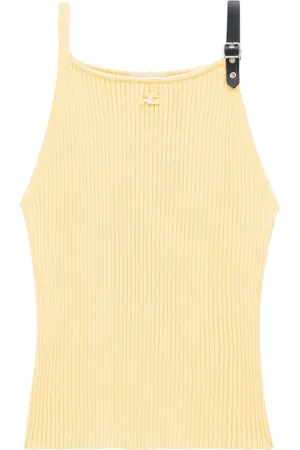 Courrèges Buckle-detail ribbed tank top