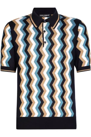 Dolce & Gabbana Zig-zag silk polo shirt