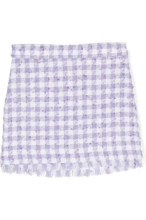MONNALISA Frayed tweed miniskirt