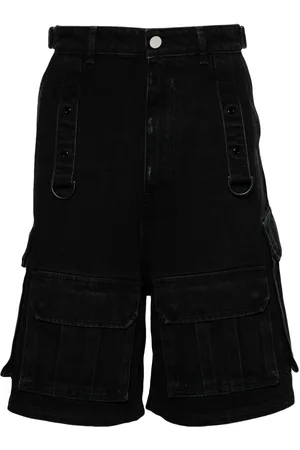 Vetements High-rise denim cargo shorts