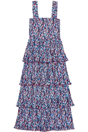 Ganni Floral-print layered midi dress