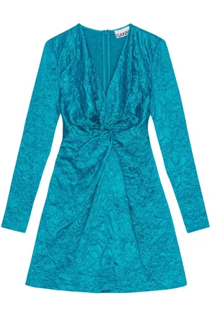 Ganni Crinkled satin mnidress