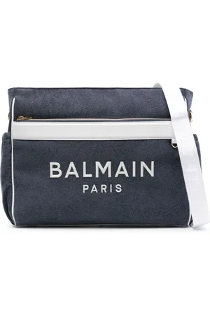Balmain Logo-embroidered canvas changing bag