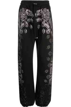AMIRI Crystal-embellished bandana track pants