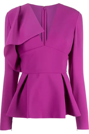 Elie saab Draped silk peplum top