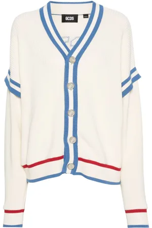 GCDS Logo-patch cotton cardigan