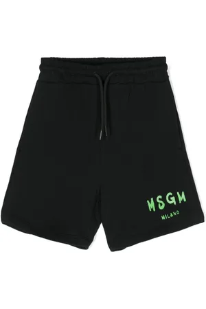 Msgm Logo-print cotton shorts