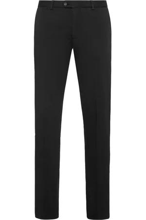 Philipp Plein Logo-patch cotton-blend chinos