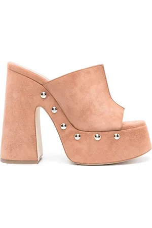 vic matiè 140mm studded suede mules