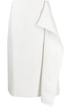 Lee Mathews High-waisted draped midi skirt