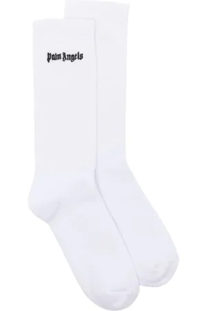 Palm Angels Logo-embroidered ribbed socks