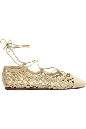 ALEXANDRE BIRMAN Ballerina Tresse woven leather lace-up ballerina shoes