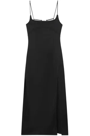 Jacquemus Logo-plaque square-neck midi dress