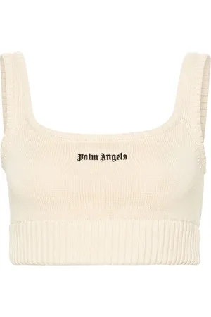 Palm Angels Embroidered-logo knit tank top