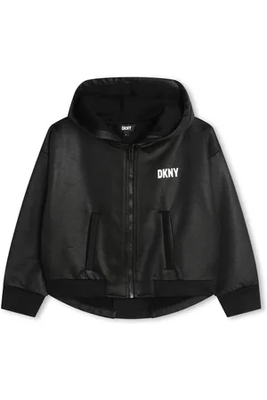 DKNY Logo-appliqué hooded jacket