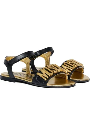 Moschino Logo-lettering leather sandals