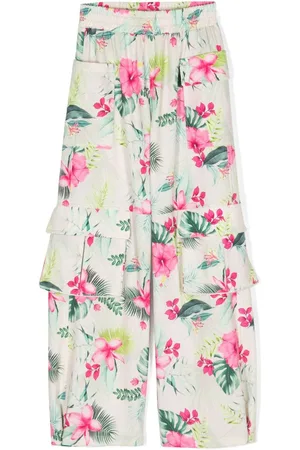 MONNALISA Botanical-print straight-leg trousers