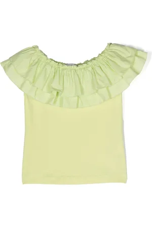 MONNALISA Ruffle-trimmed cotton top