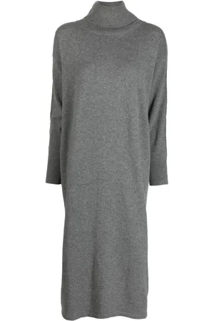 N.PEAL Roll-neck cashmere midi dress