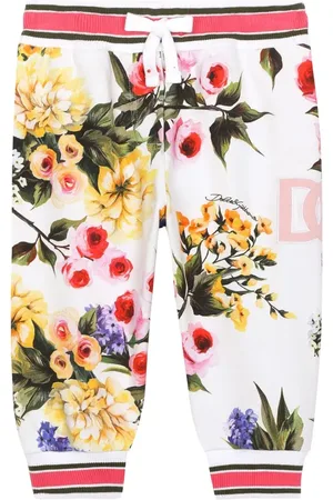 Dolce & Gabbana Floral-print cotton tracksuit bottoms