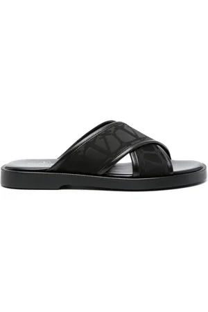 VALENTINO GARAVANI Logo-jacquard crossover-strap sandals
