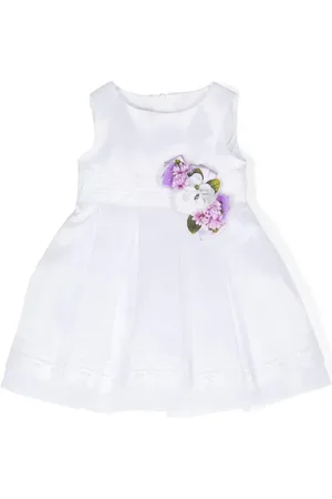 COLORICHIARI Floral-appliqué layered organza dress