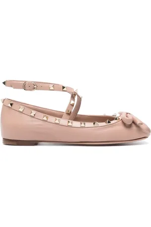 VALENTINO GARAVANI Rockstud leather ballerina shoes