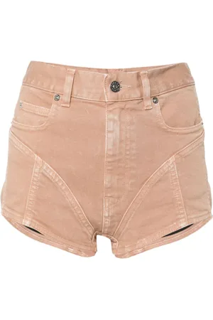 MUGLER Mid-rise skinny denim shorts