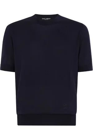 Dolce & Gabbana Logo-embroidered silk knitted top
