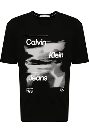 Calvin Klein Big CK Monogram Short Sleeve T-Shirt Beige Black