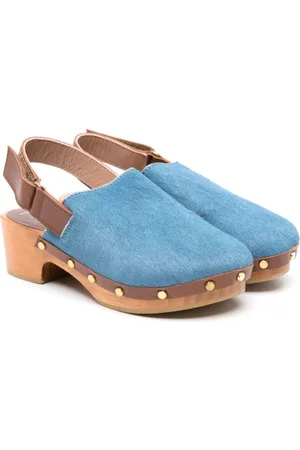 Eli1957 Stud-detailing fur-design clogs