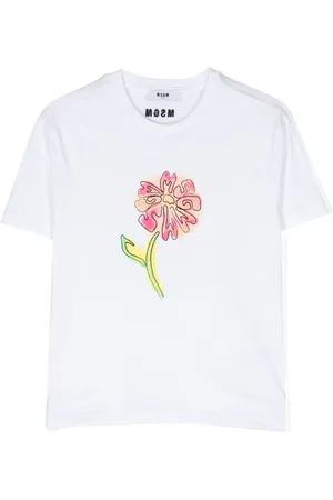 Msgm Floral-print cotton T-shirt