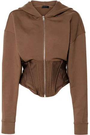MUGLER Corset-waist hooded jacket