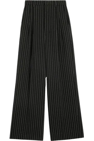 Ami Pinstripe-print wide-leg trousers