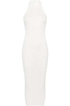 Balmain Crochet-knit midi dress