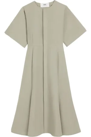 Ami Short-sleeve cotton midi dress