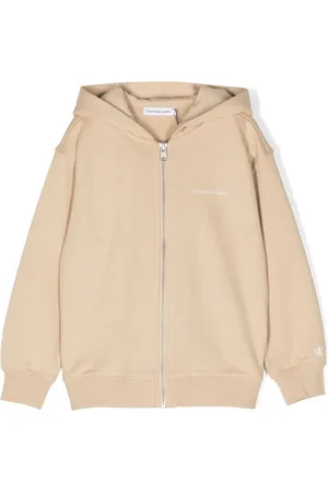 Calvin Klein Logo-appliqué zipped hoodie