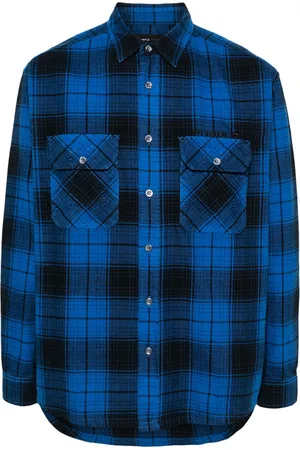 Purple Brand Plaid-check flannel shirt