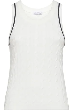 Brunello Cucinelli Cable-knit cotton top