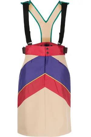 Kolor Colour-block dungaree dress